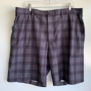 Pebble Beach Performance Gray Plaid Golf Shorts 40
